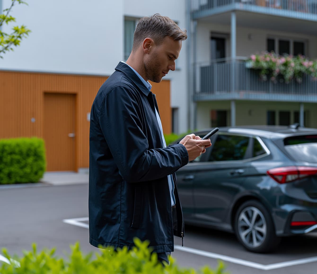 Person reviewing a contractual penalty on a smartphone