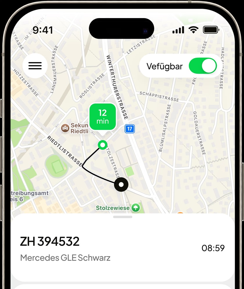 FalschParker app: map view for confirming the location