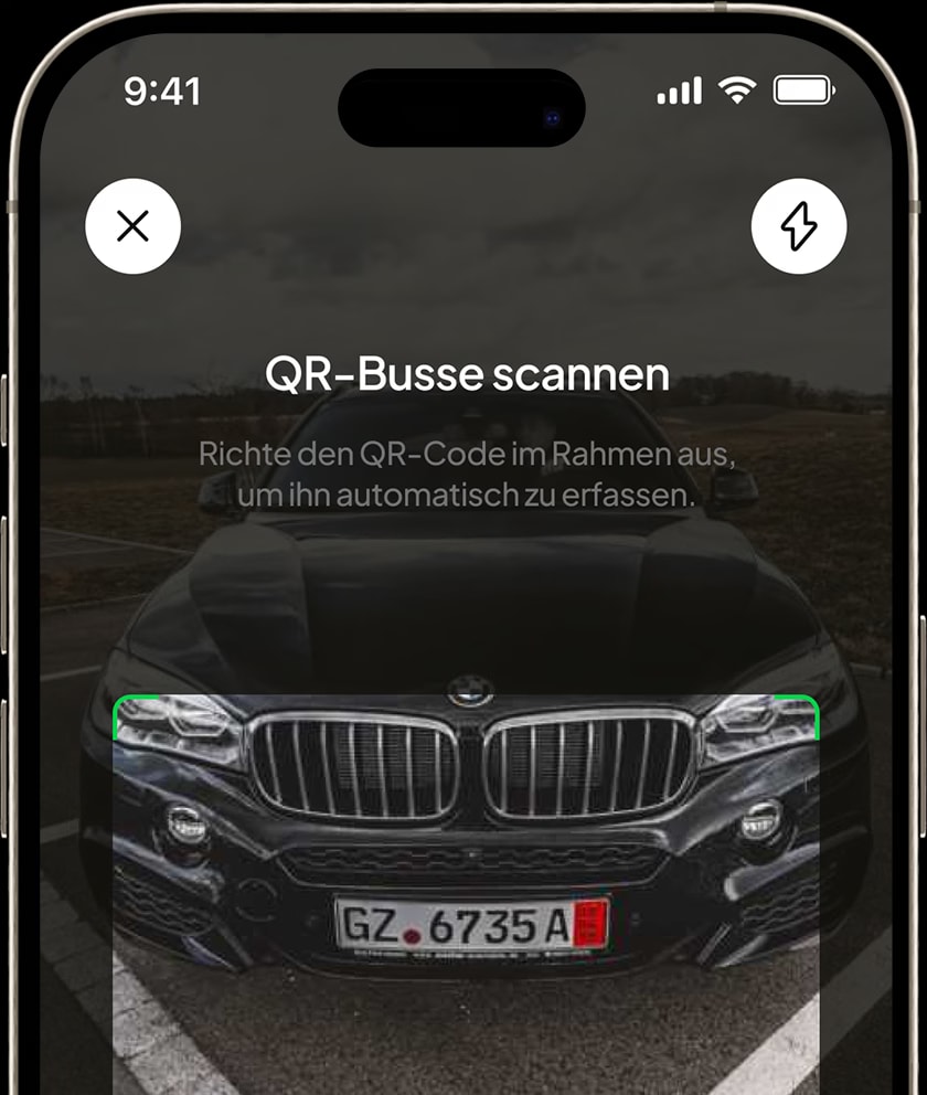 FalschParker app: capturing a proof photo of the illegally parked vehicle
