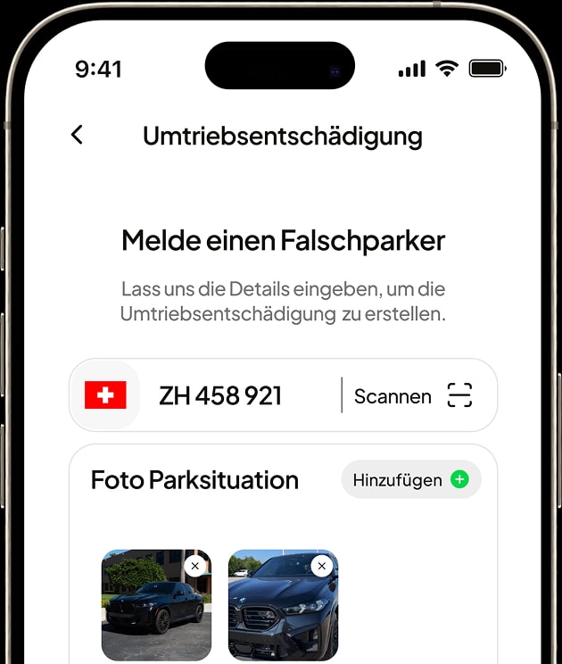 FalschParker App: Kartenansicht zur Bestätigung des Standorts