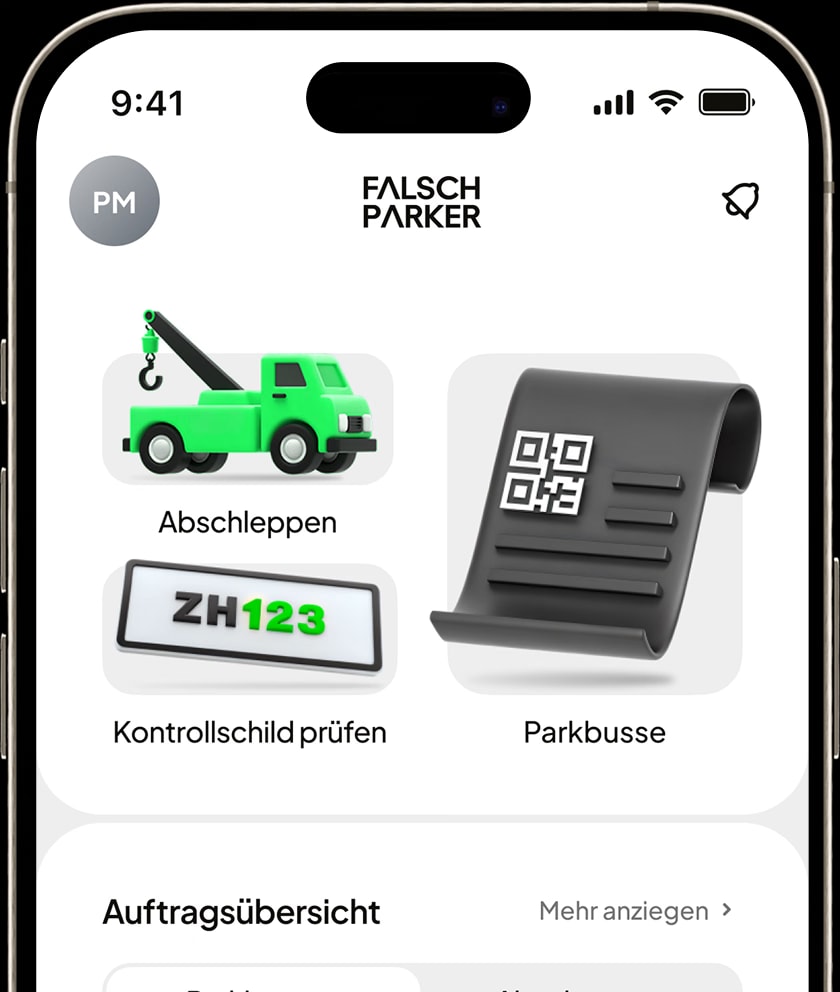 The FalschParker app scanning a vehicle's licence plate