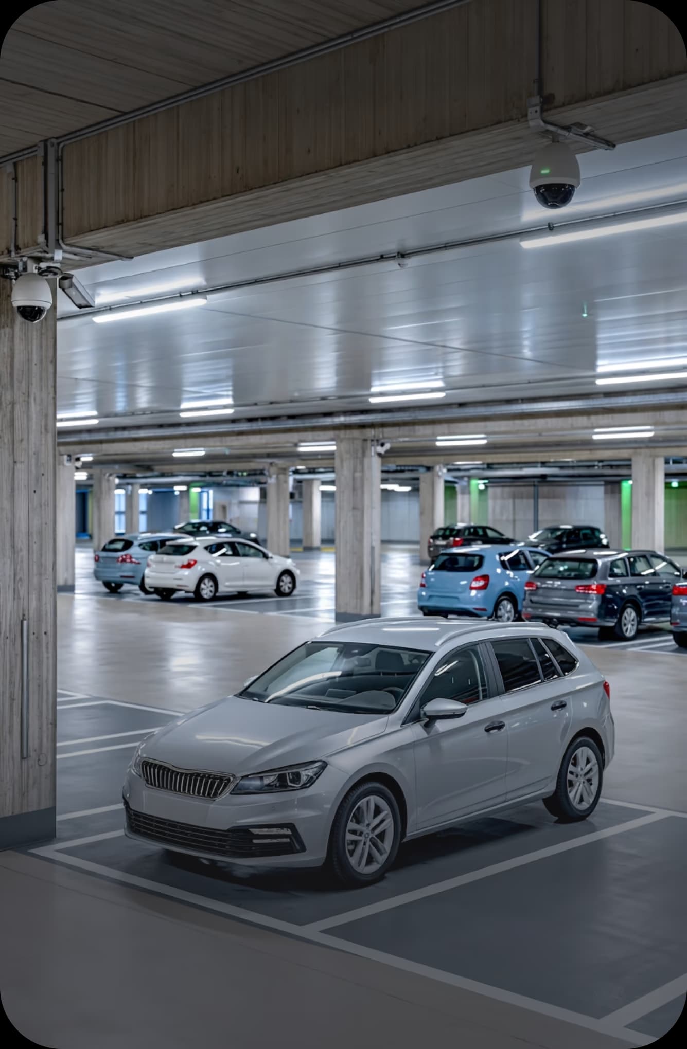 Assigned bays in a tenant underground garage